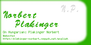 norbert plakinger business card